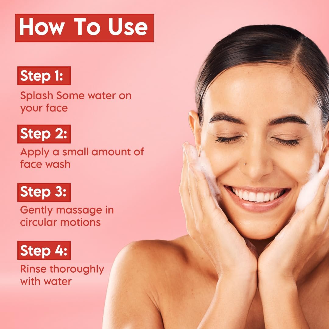 Clensta Red Aloe Vera Face Wash With Vitamin C & Niacinamide For Nourishing, Hydrating & Glowing Skin | Face Wash For All Skin Types For Women & Men 50 ML - Image 2