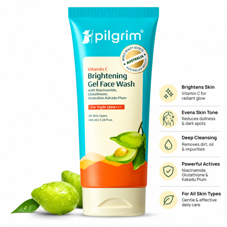 Pilgrim Australian Vitamin C Gel Face Wash for Glowing Skin with Kakadu Plum & Niacinamide